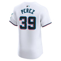 Eury Perez Miami Marlins Baseball Jersey, White Elite Home Sportswear Jersey Shirt, Lightweight Breathable Athletic Jersey, Casual Gift for Men
