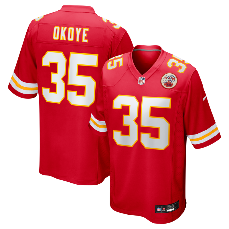 Christian Okoye Kansas City Chiefs Football Jersey, Red Sportswear Jersey Shirt, Lightweight Breathable Athletic Jersey, Casual Gift for Men