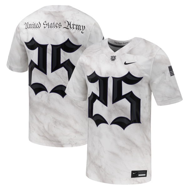 #25 Army Black Knights Army 250 Collection Game Football Jersey - White