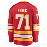 Simon Nemec Calgary Flames Hockey Jersey, Red Breakaway Home Sportswear Jersey Shirt, Long Sleeve Hockey Sweater Jersey, Casual Gift for Men