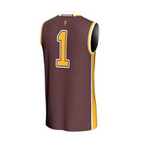 Arizona State Sun Devils Basketball Jersey, Maroon Fashion Sportswear Jersey Shirt, Sleeveless Athletic Tank Jersey, Casual Gift for Men