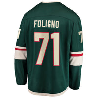 Nick Foligno Minnesota Wild Hockey Jersey, Green Breakaway Home Sportswear Jersey Shirt, Long Sleeve Hockey Sweater Jersey, Casual Gift for Men