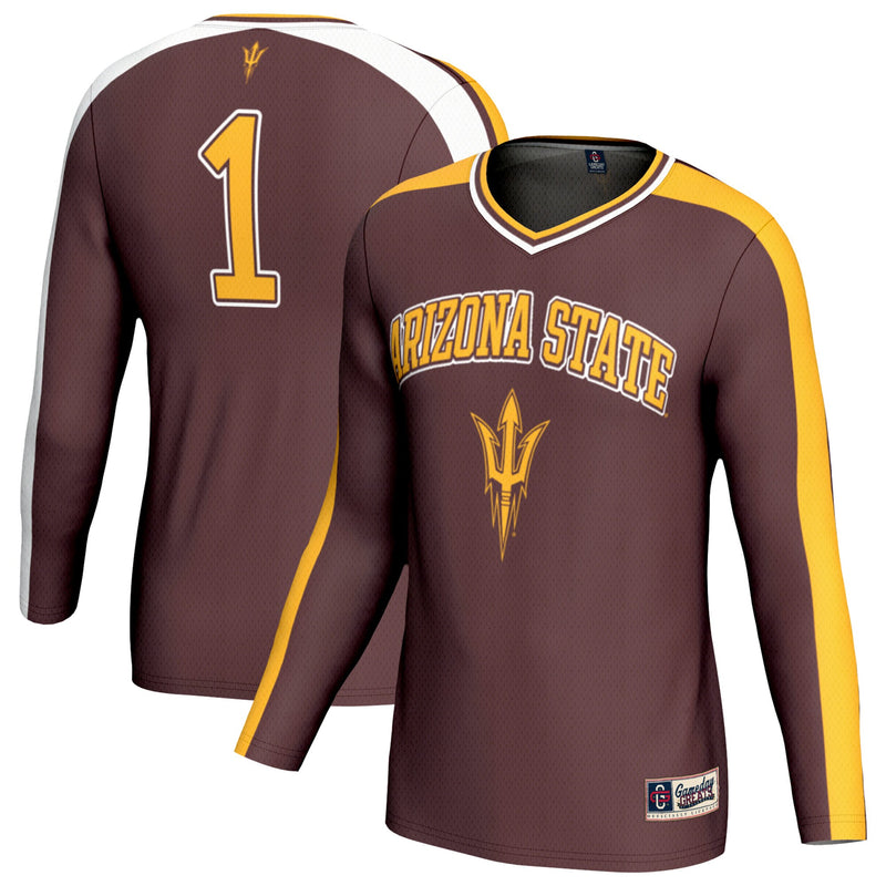 Arizona State Sun Devils Volleyball Jersey, Maroon Fashion Sportswear Jersey Shirt, Lightweight Breathable Athletic Jersey, Casual Gift for Men