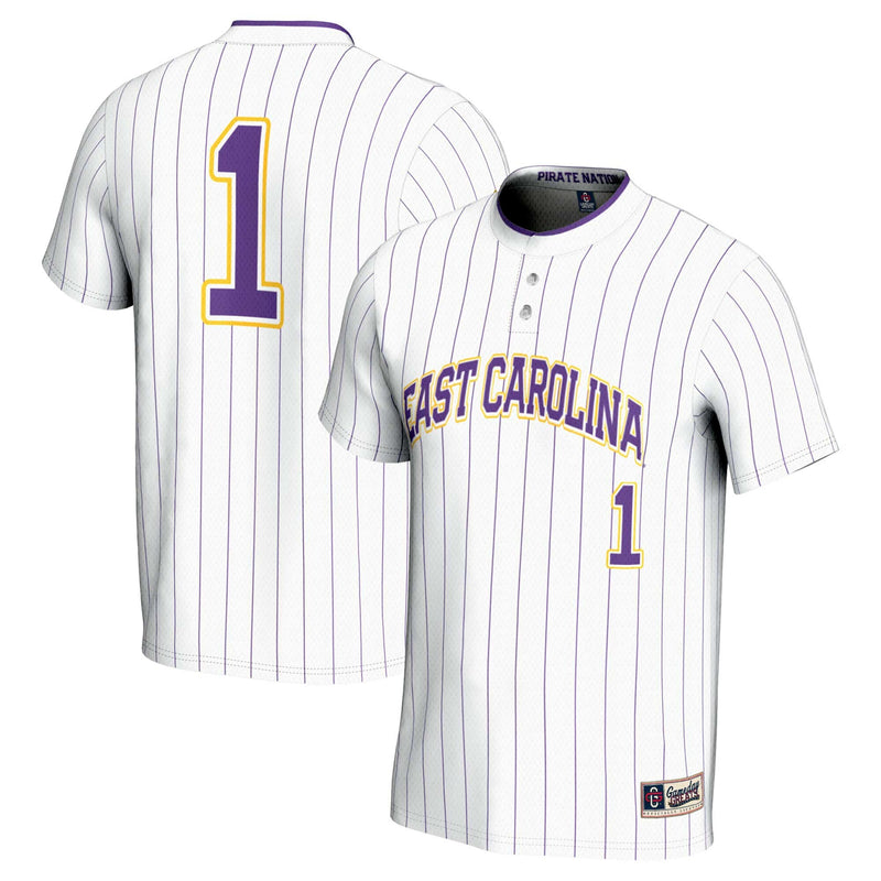 ECU Pirates Softball Jersey, White Sportswear Jersey Shirt, Lightweight Breathable Athletic Jersey, Casual Gift for Men, Style 201254668