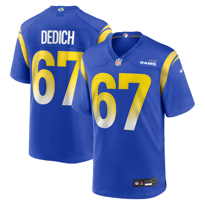 Justin Dedich Los Angeles Rams Football Jersey, Royal Game Sportswear Jersey Shirt, Lightweight Breathable Athletic Jersey, Casual Gift for Men