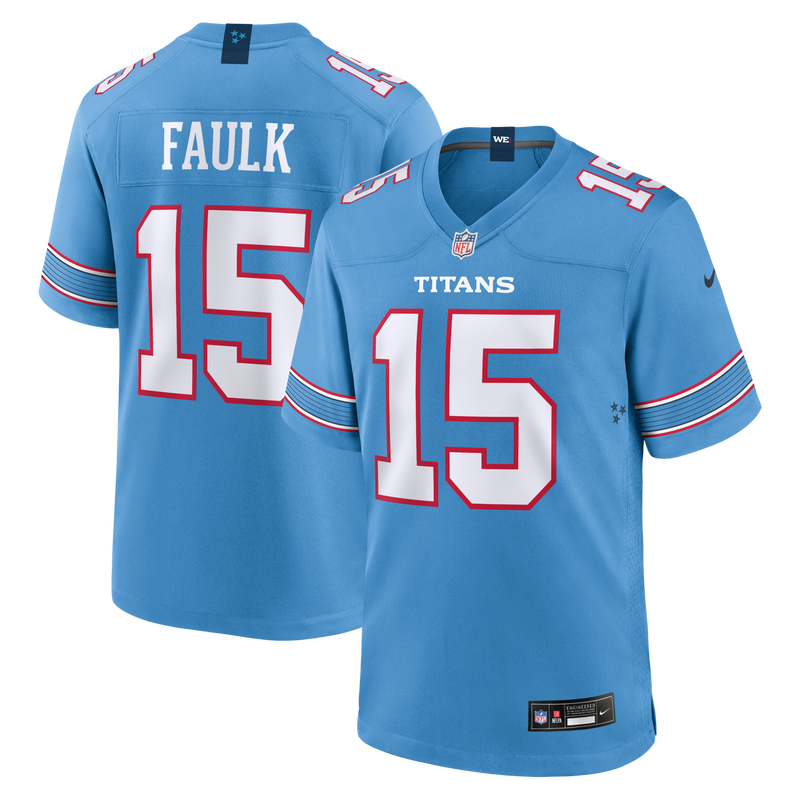 Keldric Faulk Tennessee Titans Football Jersey, Light Blue Sportswear Jersey Shirt, Lightweight Breathable Athletic Jersey, Casual Gift for Men