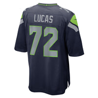 Abraham Lucas Seattle Seahawks Football Jersey, Navy Game Sportswear Jersey Shirt, Lightweight Breathable Athletic Jersey, Casual Gift for Men