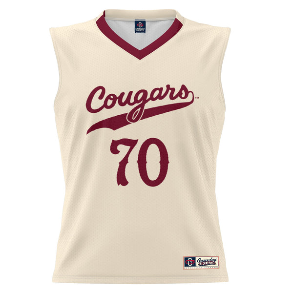 #70 Charleston Cougars Lightweight Basketball Jersey - Cream