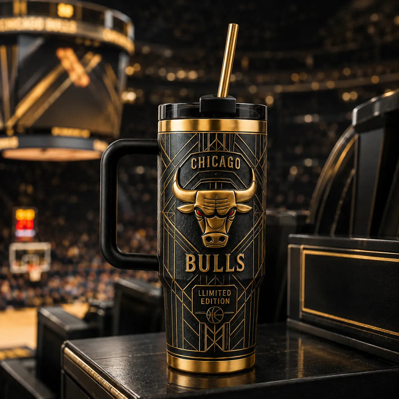 CHI Deco - Gold Bull Emblem on Black Tumbler