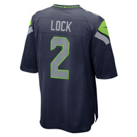 Drew Lock Seattle Seahawks Football Jersey, Navy Game Sportswear Jersey Shirt, Lightweight Breathable Athletic Jersey, Casual Gift for Men