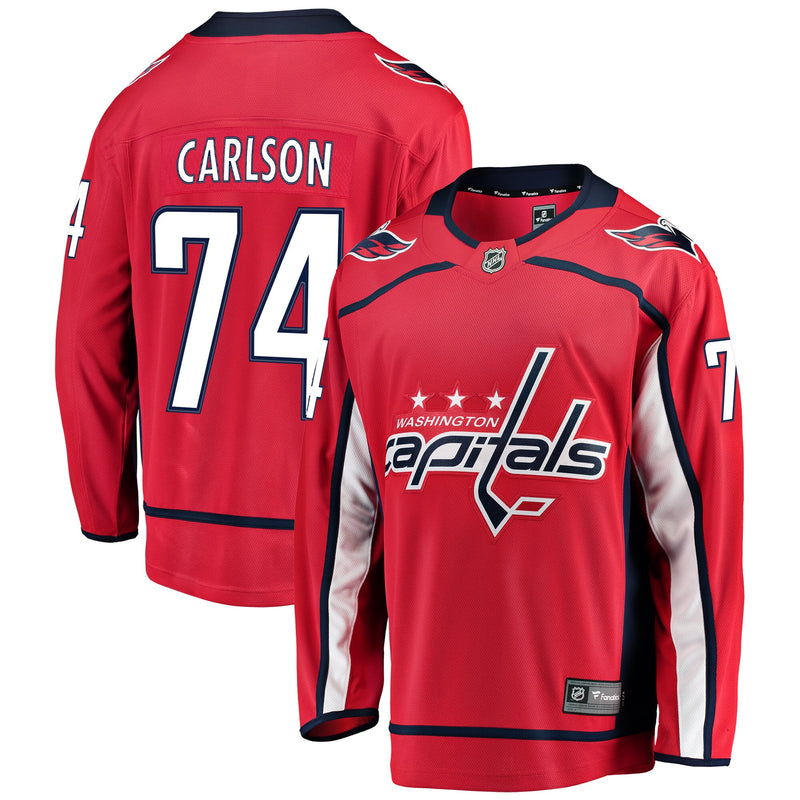 John Carlson Washington Capitals Hockey Jersey, Red Breakaway Sportswear Jersey Shirt, Long Sleeve Hockey Sweater Jersey, Casual Gift for Men