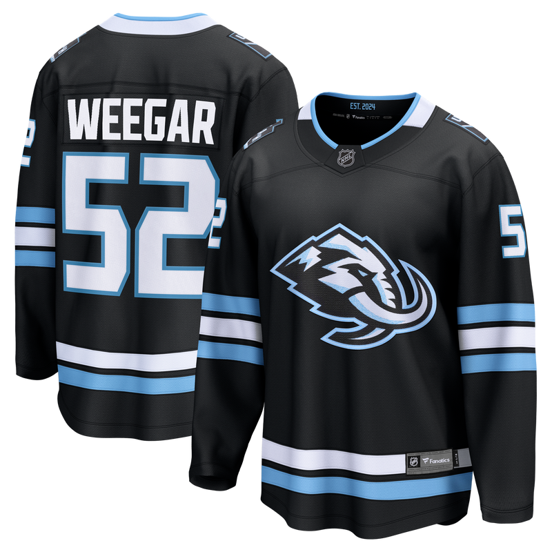 MacKenzie Weegar Utah Mammoth Hockey Jersey, Black Breakaway Sportswear Jersey Shirt, Long Sleeve Hockey Sweater Jersey, Casual Gift for Men