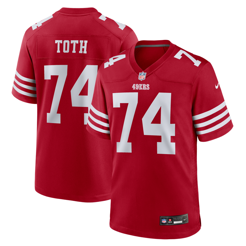 Brett Toth San Francisco 49ers Football Jersey, Scarlet Sportswear Jersey Shirt, Lightweight Breathable Athletic Jersey, Casual Gift for Men