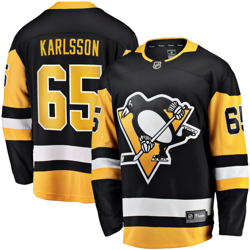 Erik Karlsson Pittsburgh Penguins Hockey Jersey, Black Breakaway Sportswear Jersey Shirt, Long Sleeve Hockey Sweater Jersey, Casual Gift for Men