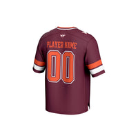 Virginia Tech Hokies Football Jersey, Maroon Fashion Sportswear Jersey Shirt, Lightweight Breathable Athletic Jersey, Casual Gift for Men