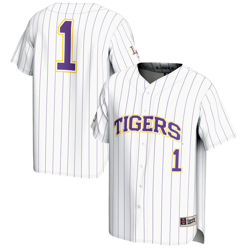 LSU Tigers Lightweight Baseball Jersey, White Sportswear Jersey Shirt, Lightweight Breathable Athletic Jersey, Casual Gift for Men