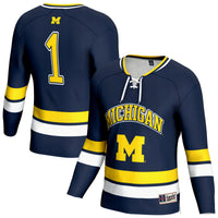 Michigan Wolverines Hockey Jersey, Navy Fashion Lightweight Sportswear Jersey Shirt, Long Sleeve Hockey Sweater Jersey, Casual Gift for Men