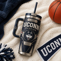 UCONN - Navy, Silver and the Husky Emblem in Focus