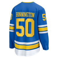 Jordan Binnington St. Louis Blues Hockey Jersey, Blue Breakaway Sportswear Jersey Shirt, Long Sleeve Hockey Sweater Jersey, Casual Gift for Men