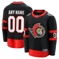 Ottawa Senators Hockey Jersey, Black Breakaway Sportswear Jersey Shirt, Long Sleeve Hockey Sweater Jersey, Casual Gift for Men, Style 4102937