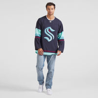 Seattle Kraken Hockey Jersey, Blue Premium Home Sportswear Jersey Shirt, Long Sleeve Hockey Sweater Jersey, Casual Gift for Men