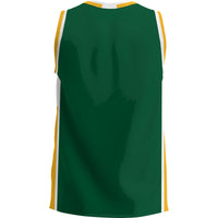 Cal Poly Pomona Broncos Basketball Jersey, Green Lightweight Sportswear Jersey Shirt, Sleeveless Athletic Tank Jersey, Casual Gift for Men