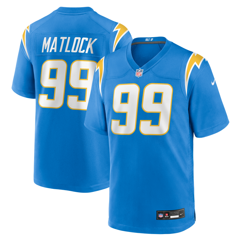 Scott Matlock Los Angeles Chargers Football Jersey, Sportswear Jersey Shirt, Lightweight Athletic Jersey, Casual Gift for Men, Style 200176793