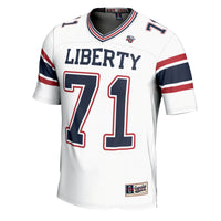 Liberty Flames Football Jersey, White Sportswear Jersey Shirt, Lightweight Breathable Athletic Jersey, Casual Gift for Men