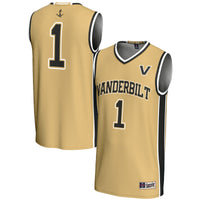 Vanderbilt Commodores Basketball Jersey, Gold Lightweight Sportswear Jersey Shirt, Sleeveless Athletic Tank Jersey, Casual Gift for Men