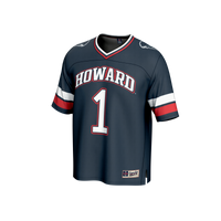 Howard Bison Collegiate Football Jersey, Navy Fashion Sportswear Jersey Shirt, Lightweight Breathable Athletic Jersey, Casual Gift for Men