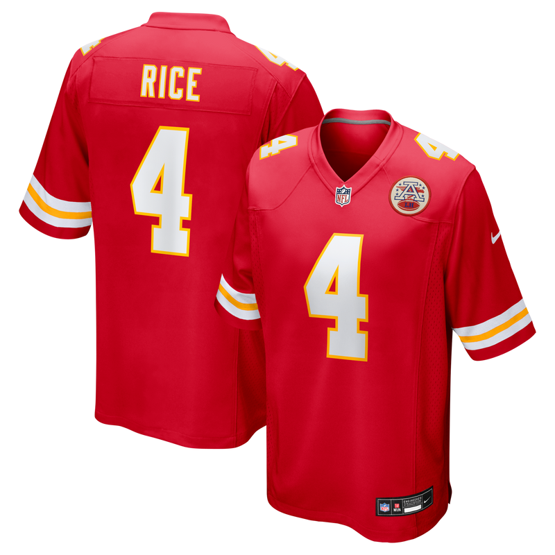 Rashee Rice Kansas City Chiefs Football Jersey, Red Game Sportswear Jersey Shirt, Lightweight Breathable Athletic Jersey, Casual Gift for Men