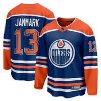 Mattias Janmark Edmonton Oilers Hockey Jersey, Royal Breakaway Sportswear Jersey Shirt, Long Sleeve Hockey Sweater Jersey, Casual Gift for Men