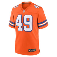 Dennis Smith Denver Broncos Football Jersey, Orange Game Sportswear Jersey Shirt, Lightweight Breathable Athletic Jersey, Casual Gift for Men