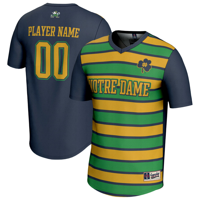 Notre Dame Fighting Irish Soccer Jersey, Navy/Gold Fashion Sportswear Jersey Shirt, Lightweight Breathable Athletic Jersey, Casual Gift for Men