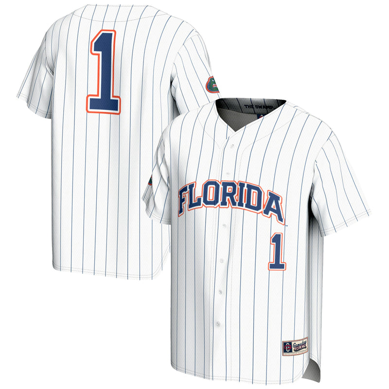 Florida Gators Lightweight Baseball Jersey, White Sportswear Jersey Shirt, Lightweight Breathable Athletic Jersey, Casual Gift for Men