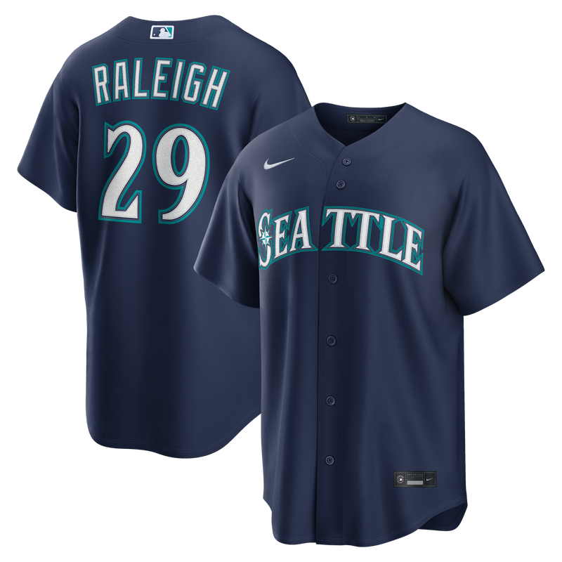 Cal Raleigh Seattle Mariners Baseball Jersey, Navy Replica Sportswear Jersey Shirt, Lightweight Breathable Athletic Jersey, Casual Gift for Men