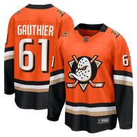 Cutter Gauthier Anaheim Ducks Hockey Jersey, Orange Breakaway Sportswear Jersey Shirt, Long Sleeve Hockey Sweater Jersey, Casual Gift for Men