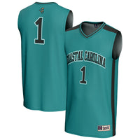 Coastal Carolina Chanticleers Basketball Jersey, Teal Fashion Sportswear Jersey Shirt, Sleeveless Athletic Tank Jersey, Casual Gift for Men