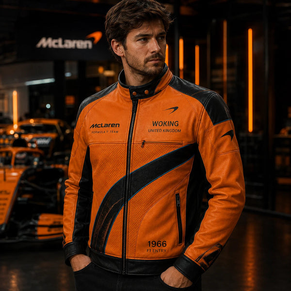 MCL Papaya Lines - Motorsport Panel Jacket in Orange and Black - main