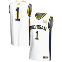 Michigan Wolverines Lightweight Basketball Jersey, White Sportswear Jersey Shirt, Sleeveless Athletic Tank Jersey, Casual Gift for Men