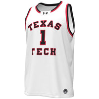 Texas Tech Red Raiders Basketball Jersey, White Replica Throwback Sportswear Jersey Shirt, Sleeveless Athletic Tank Jersey, Casual Gift for Men