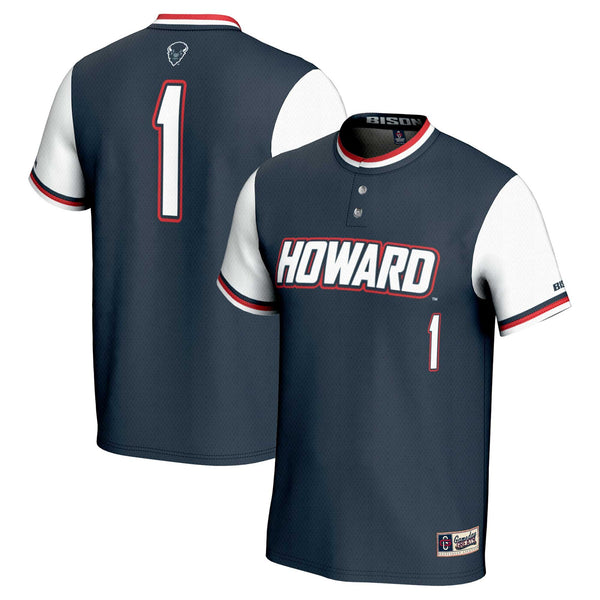 #1 Howard Bison Lightweight Softball Jersey - Navy
