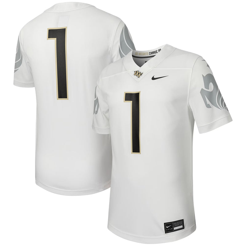 UCF Knights Football Jersey, White Replica Sportswear Jersey Shirt, Lightweight Breathable Athletic Jersey, Casual Gift for Men