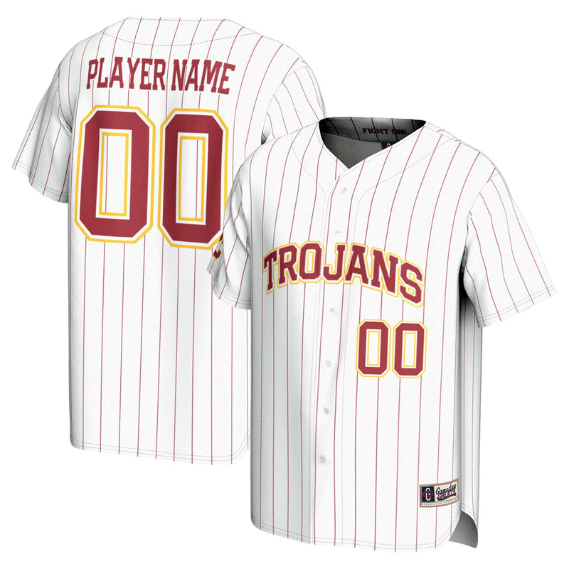 USC Trojans Baseball Jersey, White Lightweight Sportswear Jersey Shirt, Lightweight Breathable Athletic Jersey, Casual Gift for Men