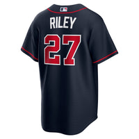 Austin Riley Atlanta Braves Baseball Jersey, Navy Replica Sportswear Jersey Shirt, Lightweight Breathable Athletic Jersey, Casual Gift for Men