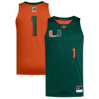 Miami Hurricanes Basketball Jersey, Green/Orange Sportswear Jersey Shirt, Sleeveless Athletic Tank Jersey, Casual Gift for Men