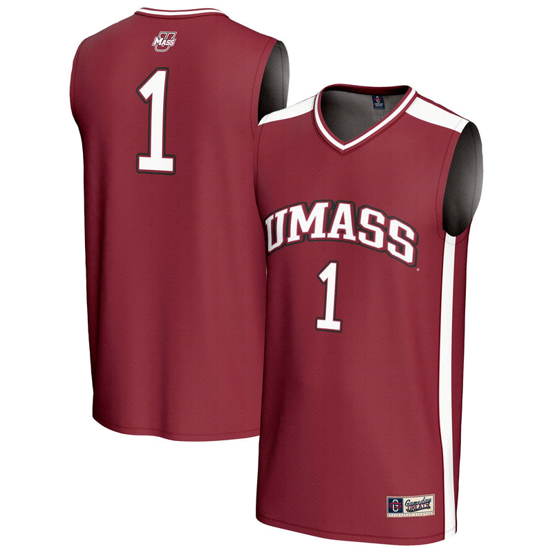 UMass Minutemen Basketball Jersey, Maroon Fashion Lightweight Sportswear Jersey Shirt, Sleeveless Athletic Tank Jersey, Casual Gift for Men