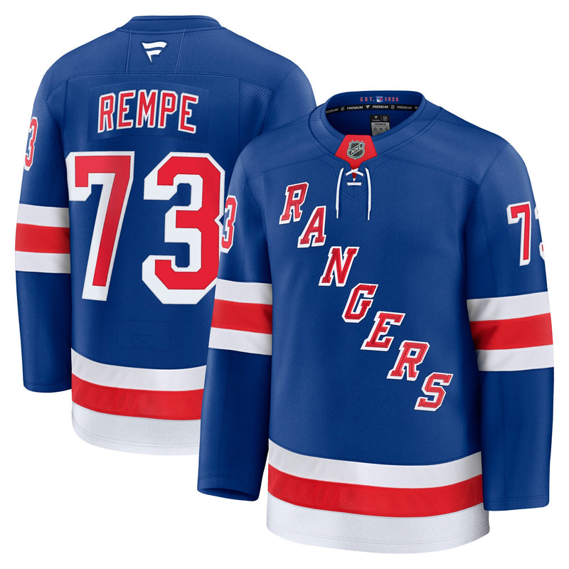 Matt Rempe New York Rangers Hockey Jersey, Blue Premium Home Sportswear Jersey Shirt, Long Sleeve Hockey Sweater Jersey, Casual Gift for Men