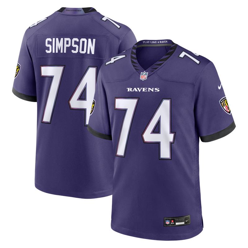 John Simpson Baltimore Ravens Football Jersey, Purple Game Sportswear Jersey Shirt, Lightweight Breathable Athletic Jersey, Casual Gift for Men