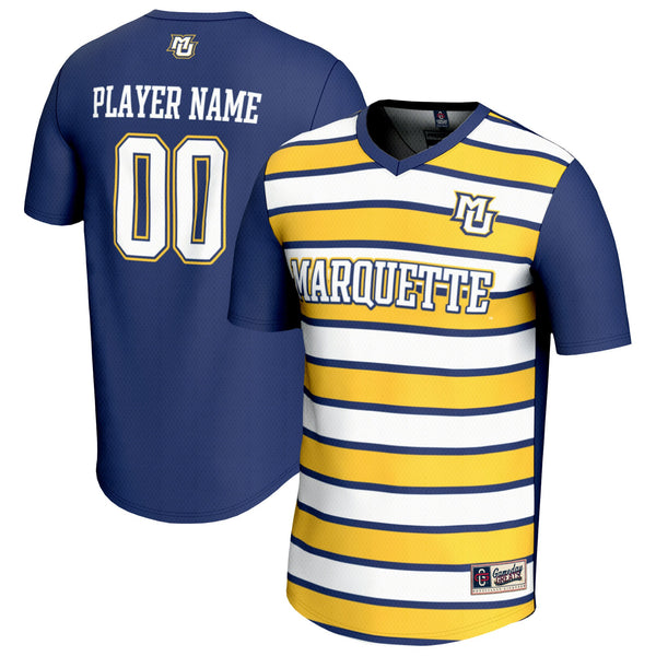 Marquette Golden Eagles Collegiate Soccer NIL Pick-A-Player Fashion Jersey - Blue/Gold